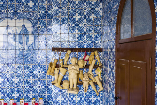 Ex-voto inside the Capela de Nosso Senhor dos Aflitos Olhao, Algarve, Portugal