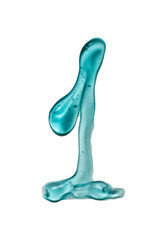 Number one written by transparent gel isolated on white background. Squeezed transparent gel with bubbles close-up