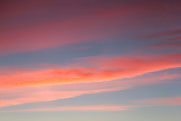 Red cirrus clouds at sunset.