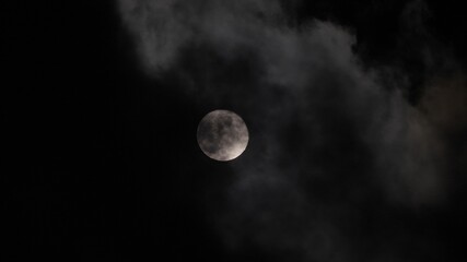 Night sky with full moon and clouds