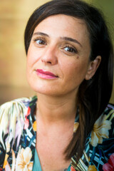 Portrait of a beautiful woman on white background