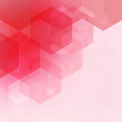 Obraz premium Background made of red hexagons. Square composition with geometric shapes.