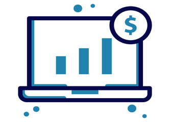 Wallet vector icon with dollars icon for apps and website