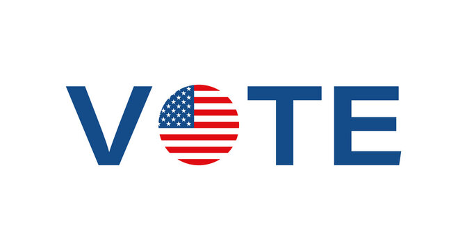 American Vote Vector Icon. Political USA Election Campaign, Logo