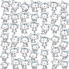 Fototapeta premium vector cartoon cats background icon