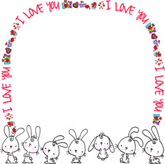 vector cartoon rabbit background icon