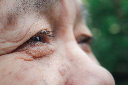Close-up photo of a senior woman eyes