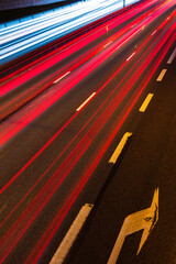 Light trails on the highway