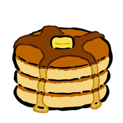 Illustration of Pancake: Illustration like hand drawn illustration with ink and brush