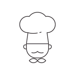 Chef icon with simple line style isolated on white background 