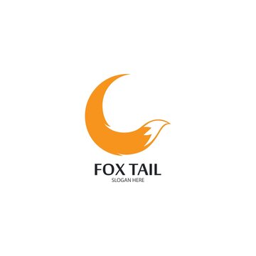 Fox tail logo template vector icon illustration