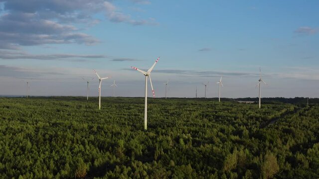 Modern Power Generating Wind Farm with Multiple Wind Turbines