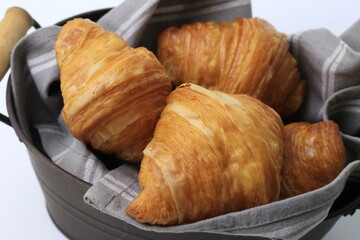 Close up Croissants , French Bread