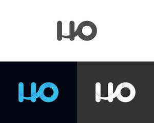 HO alphabet modern, flat and creative logo design 