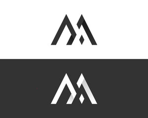 MA alphabet modern, flat and monogram logo design
