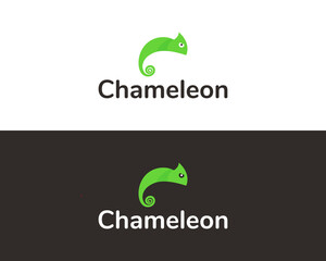Chameleon modern and minimal logo design concept for