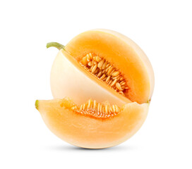 cantaloupe melon on white background