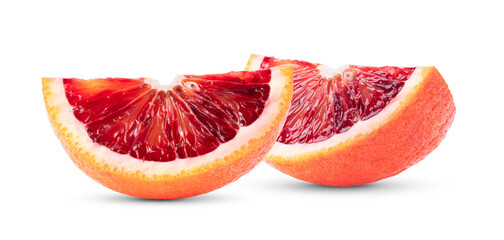 blood oranges on white background.