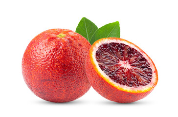 blood orange on white background