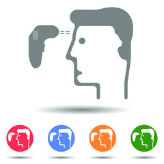 Temperature check control sign vector with isolated background