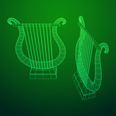 Ancient lyre or harp musical instrument