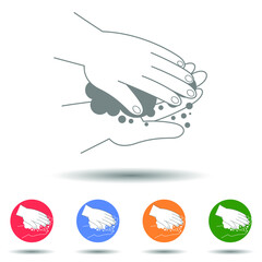 Hand wash with a water sign vector with isolated background