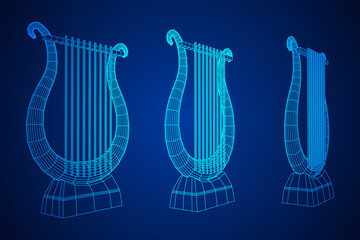 Ancient lyre or harp musical instrument