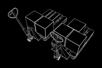 Hand pallet jack lift. Manual forklift.