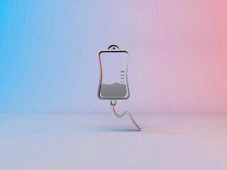 3d illustration, medical dropper bag icon on gradient background