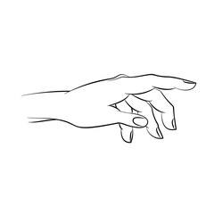Woman Hand outline vector drawing