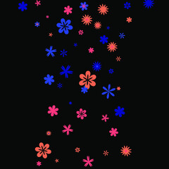 Delicate Floral Pattern with Simple Small Flowers for Greeting Card or Poster. Naive Daisy Flowers in Primitive Style. Vector Background for Spring or Summer Design.
