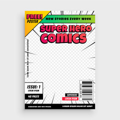 super comics cover page template design background © starlineart