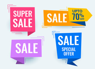 set of sale promotional banner and tags