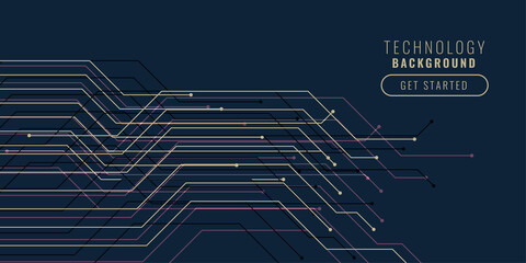 technology circuit lines background design banner