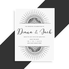 mandala style wedding template card for invitation