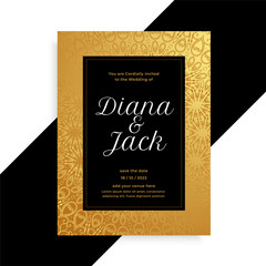 luxury golden and black wedding card invitation template