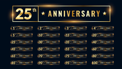 bif set of anniversary labels and emblems