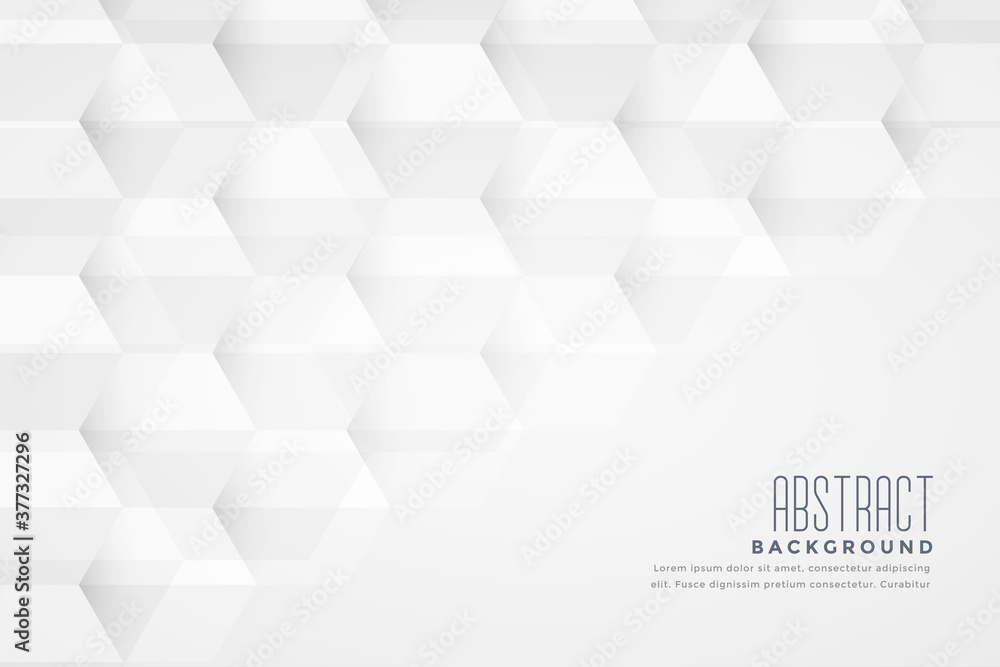 Wall mural abstract hexagonal shape geometric white background design