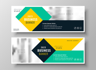modern professional business presentation wide banners design