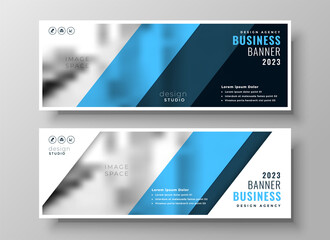 modern blue professional business banners set of two