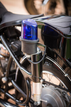 Siren of a vintage police motorcycle
