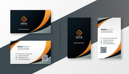 modern wavy business card design template