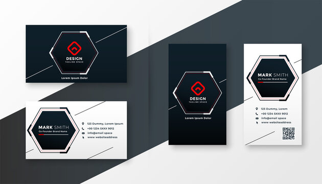 modern hexagonal shape elegant business card design - Powered by Adobe