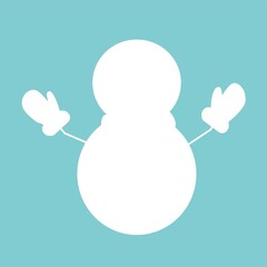 Print Hand-drawing silhouette background collection. Vector snowman. Element for design.