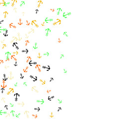 Pretty summer background with anchors. Anchor In Cartoon Free Style. Pattern Art Illustration Vector