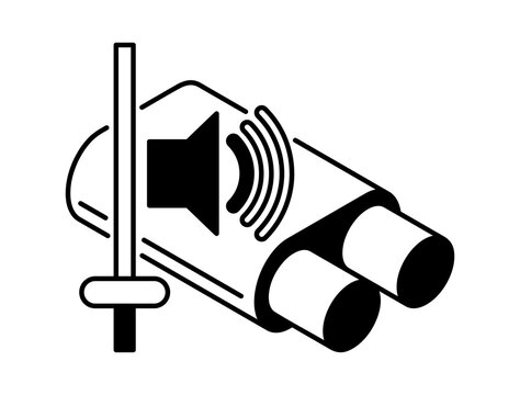 recommend clip art: Car muffler icon and low lever of engine noise indicator - monochrome isolated pictogram