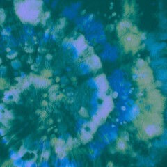 Tie Dye Spiral. Green Color Fabric. Tie-Dye 