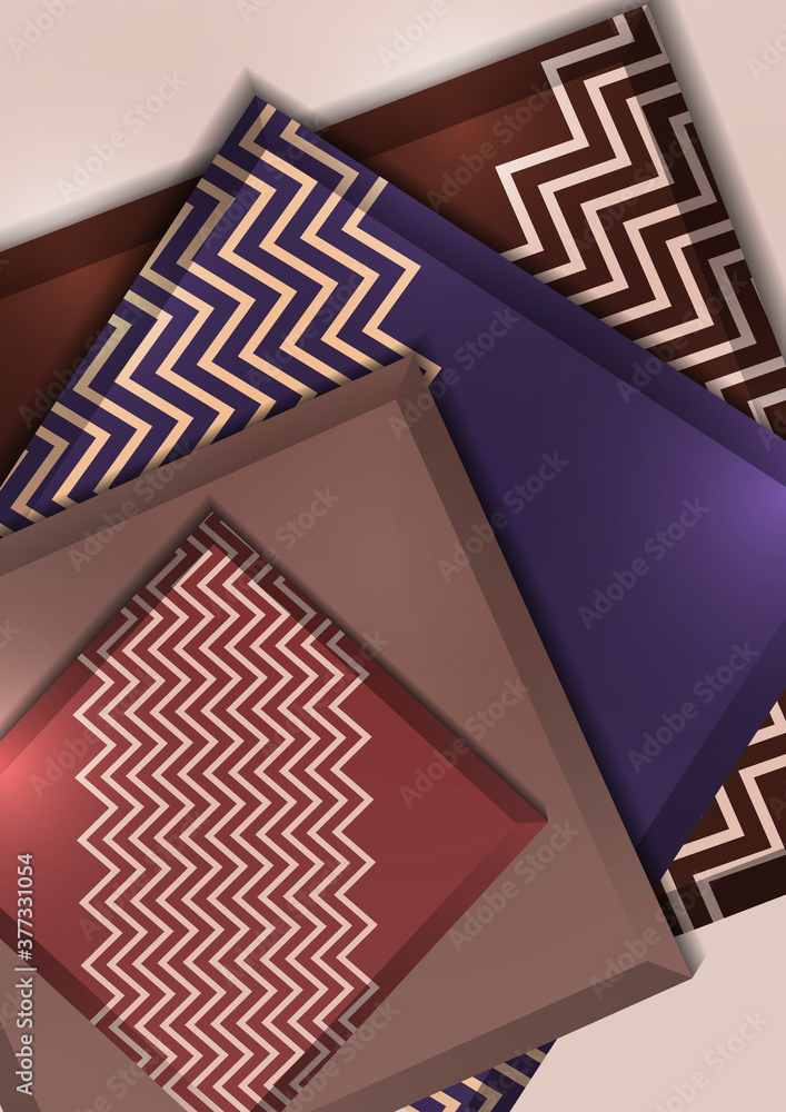 Poster multicolored decorative 3d squares on a light background. template for your design. abstract vector