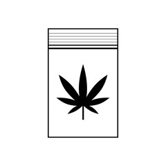 Cbd cannabis ounce bag vector ilustration