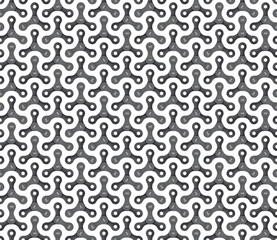 Vector seamless geometric texture realistic bicycle chain. Isolated on white background.
